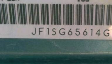VIN prefix JF1SG65614G7