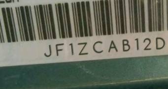 VIN prefix JF1ZCAB12D26