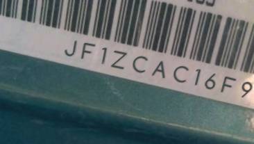 VIN prefix JF1ZCAC16F96