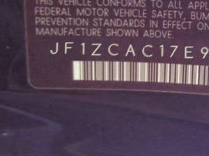 VIN prefix JF1ZCAC17E96