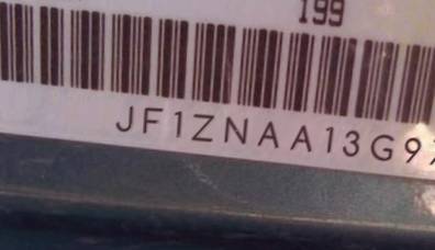 VIN prefix JF1ZNAA13G97