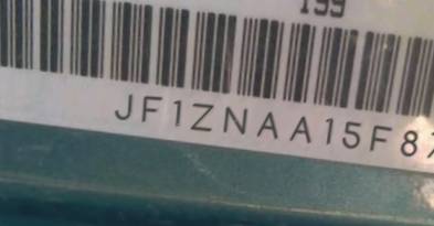VIN prefix JF1ZNAA15F87