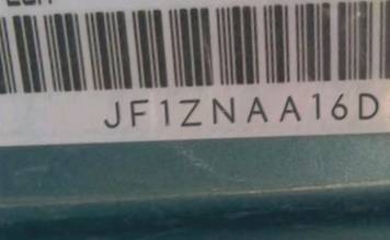 VIN prefix JF1ZNAA16D27