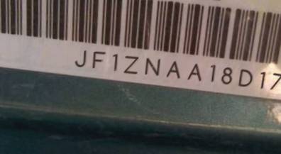 VIN prefix JF1ZNAA18D17