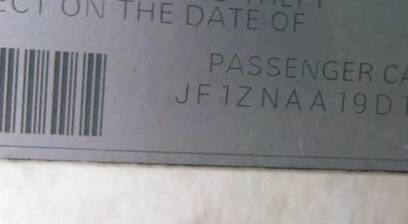 VIN prefix JF1ZNAA19D17