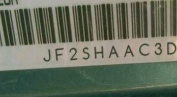 VIN prefix JF2SHAAC3DH4