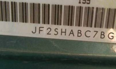 VIN prefix JF2SHABC7BG7