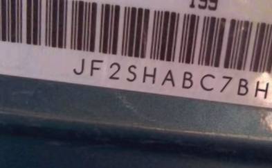 VIN prefix JF2SHABC7BH7