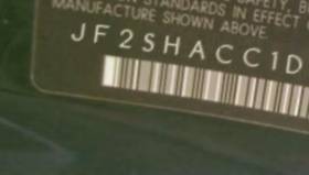 VIN prefix JF2SHACC1DH4