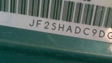 VIN prefix JF2SHADC9DG4