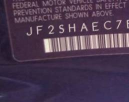 VIN prefix JF2SHAEC7BH7