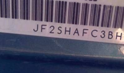 VIN prefix JF2SHAFC3BH7