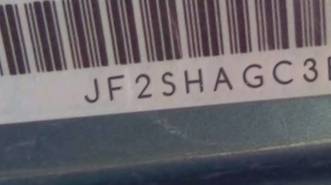 VIN prefix JF2SHAGC3BH7