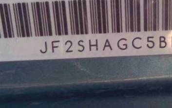 VIN prefix JF2SHAGC5BH7