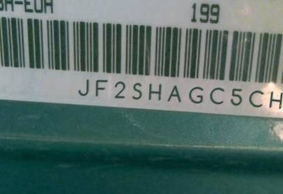 VIN prefix JF2SHAGC5CH4