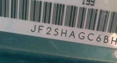 VIN prefix JF2SHAGC6BH7