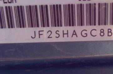 VIN prefix JF2SHAGC8BH7
