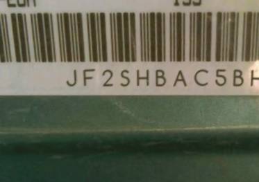 VIN prefix JF2SHBAC5BH7