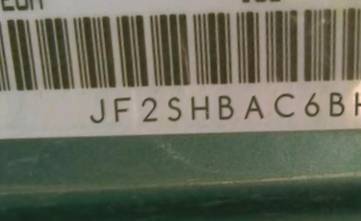VIN prefix JF2SHBAC6BH7
