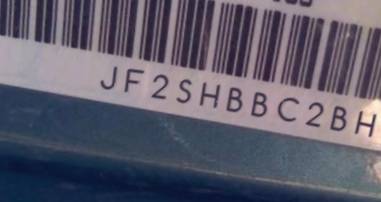 VIN prefix JF2SHBBC2BH7