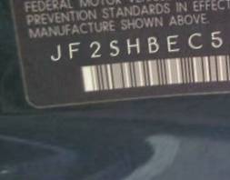 VIN prefix JF2SHBEC5BH7