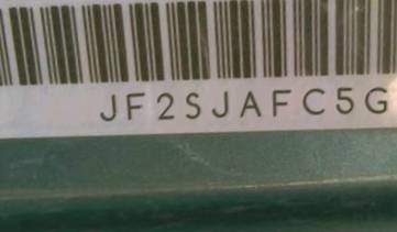 VIN prefix JF2SJAFC5GH5