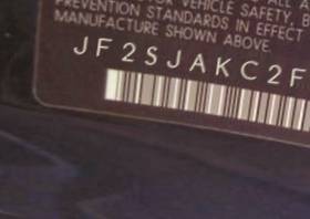 VIN prefix JF2SJAKC2FH8