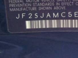 VIN prefix JF2SJAMC5EH5