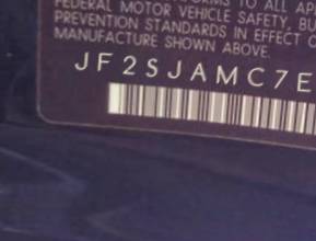 VIN prefix JF2SJAMC7EH5