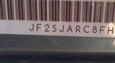 VIN prefix JF2SJARC8FH8
