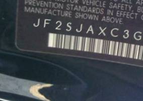 VIN prefix JF2SJAXC3GH5