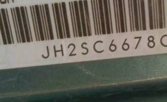 VIN prefix JH2SC6678CK2
