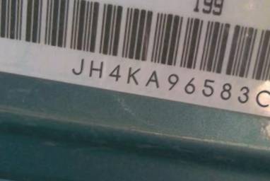 VIN prefix JH4KA96583C0