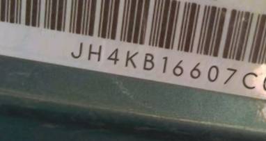 VIN prefix JH4KB16607C0