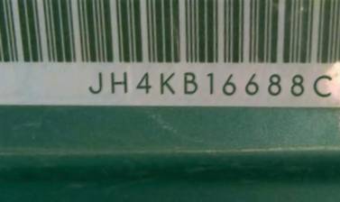 VIN prefix JH4KB16688C0