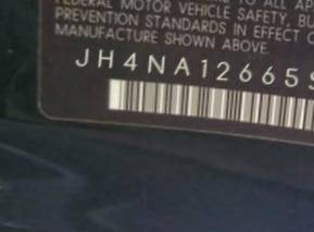 VIN prefix JH4NA12665S0