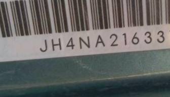 VIN prefix JH4NA21633T0
