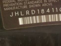 VIN prefix JHLRD18411C0