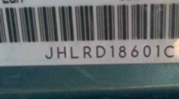 VIN prefix JHLRD18601C0