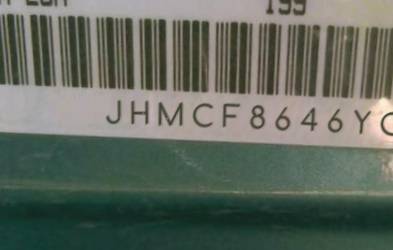 VIN prefix JHMCF8646YC0