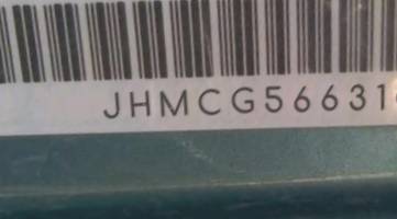 VIN prefix JHMCG56631C0