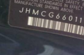 VIN prefix JHMCG66011C0