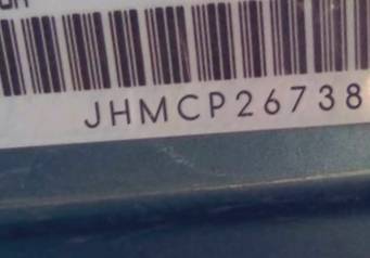 VIN prefix JHMCP26738C0