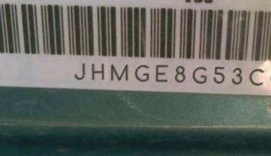 VIN prefix JHMGE8G53CC0