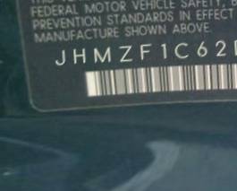 VIN prefix JHMZF1C62DS0