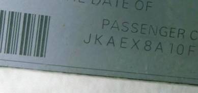 VIN prefix JKAEX8A10FDA