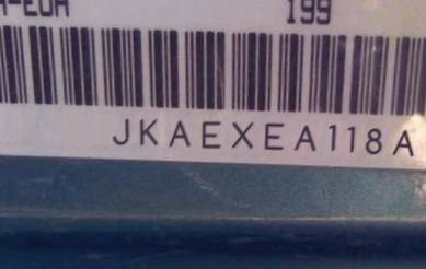VIN prefix JKAEXEA118A0