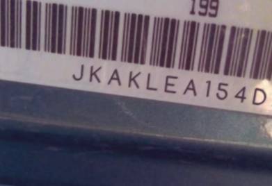 VIN prefix JKAKLEA154DA