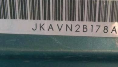 VIN prefix JKAVN2B178A0