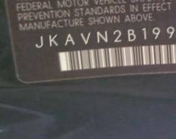 VIN prefix JKAVN2B199A0